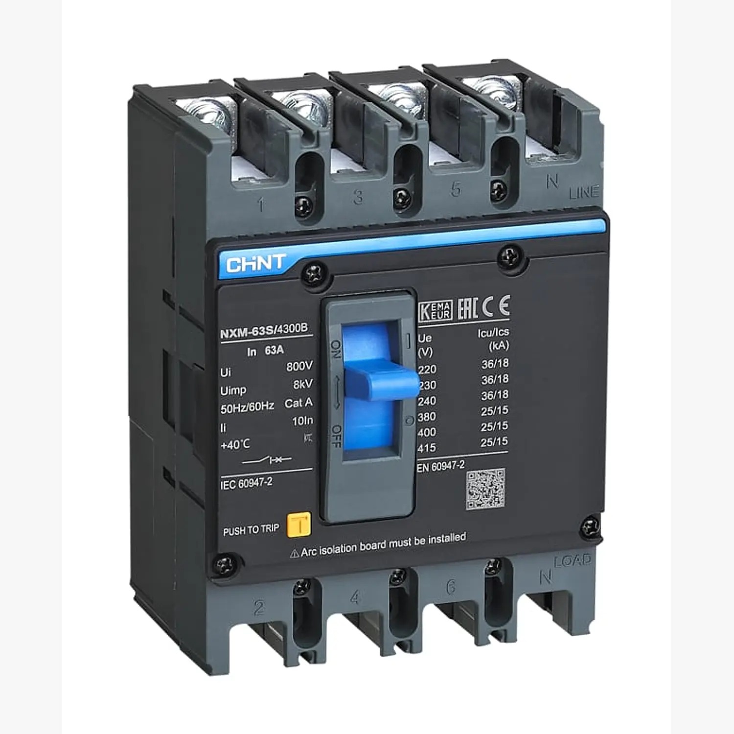 Interruptor MCCB fijo NXM-400S 4Px315A 50kA - CHINT - 07212430315CH