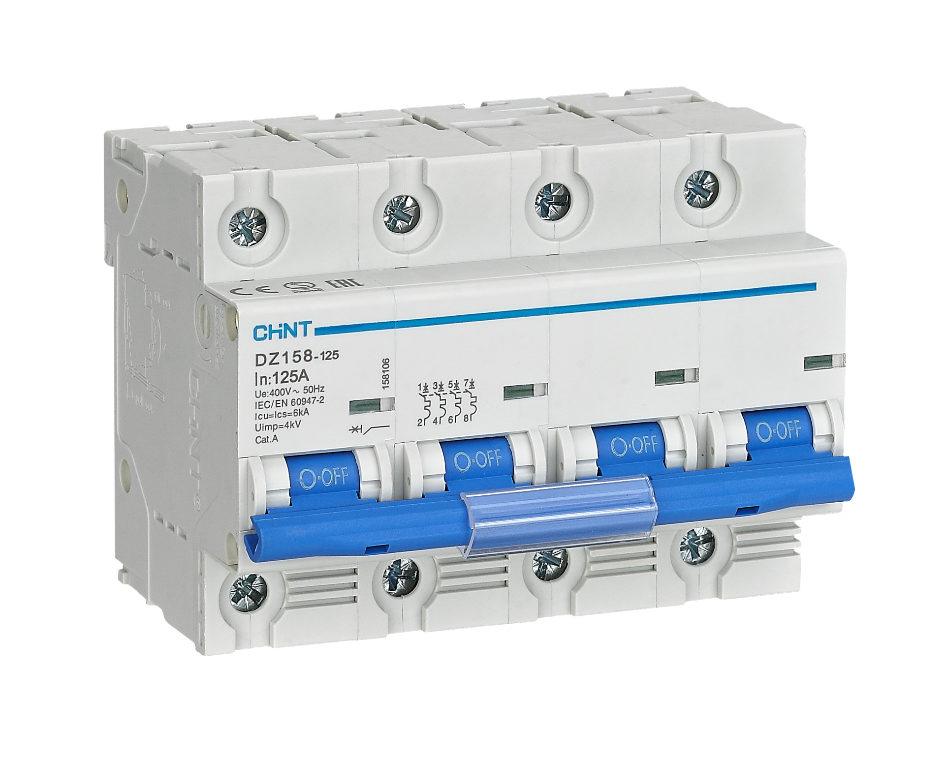 Interruptor Termomagnético MCCB 4P 80A,10kA - CHINT - 070114080CH