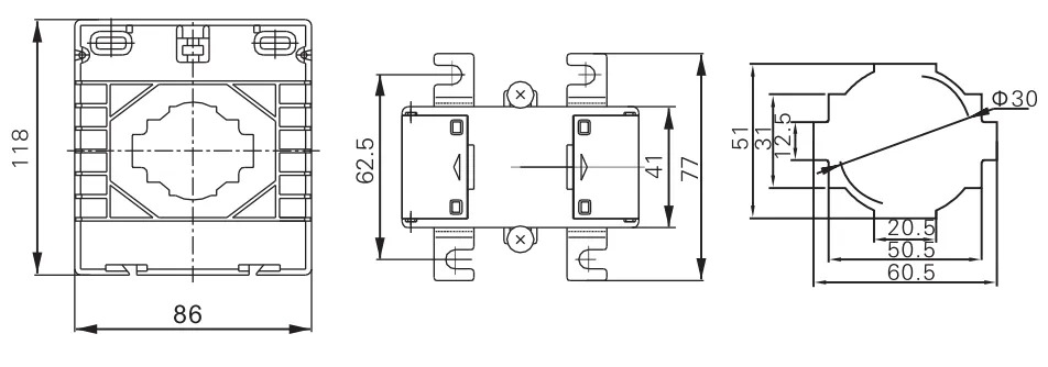 700A:5A CP-86/60 Cl.0.5 Transformador 5A Nucleo Solido ASCT HEYI