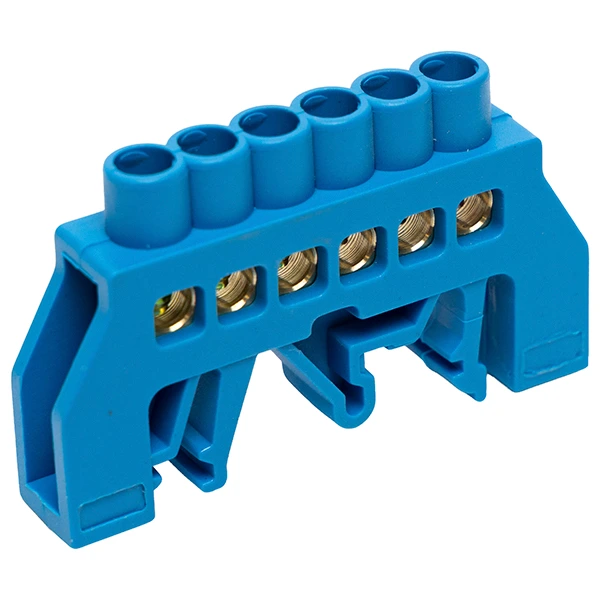[CKE-S03-0609-6P-Blue] Barra Neutro/ Azul 6 Polos P/Riel - Cirkon Electric