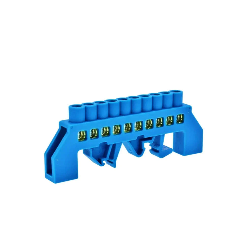 [CKE-S03-0609-10P-Blue] Barra Neutro/ Azul 10 Polos P/Riel - Cirkon Electric