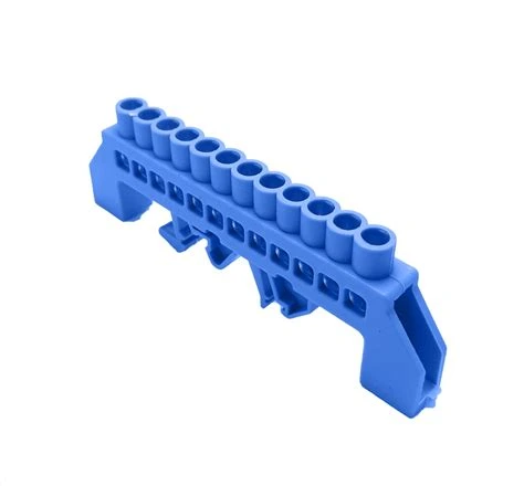 [CKE-S03-0609-12P-Blue] Barra Neutro/ Azul 12 Polos P/Riel - Cirkon Electric