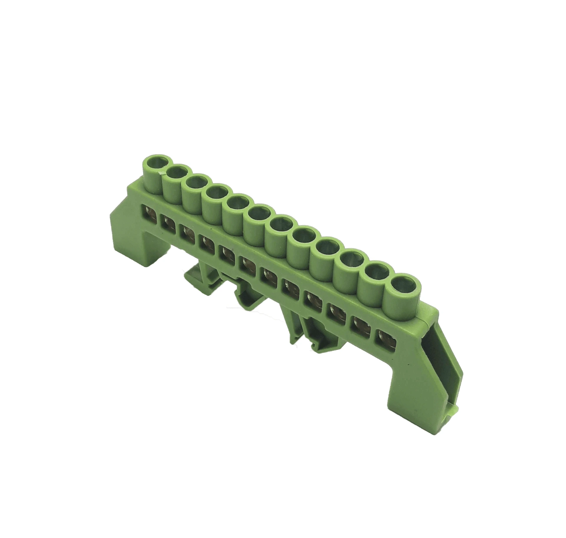 [CKE-S03-0609-12P-Green] Barra Tierra/ verde 12 Polos P/Riel - Cirkon Electric