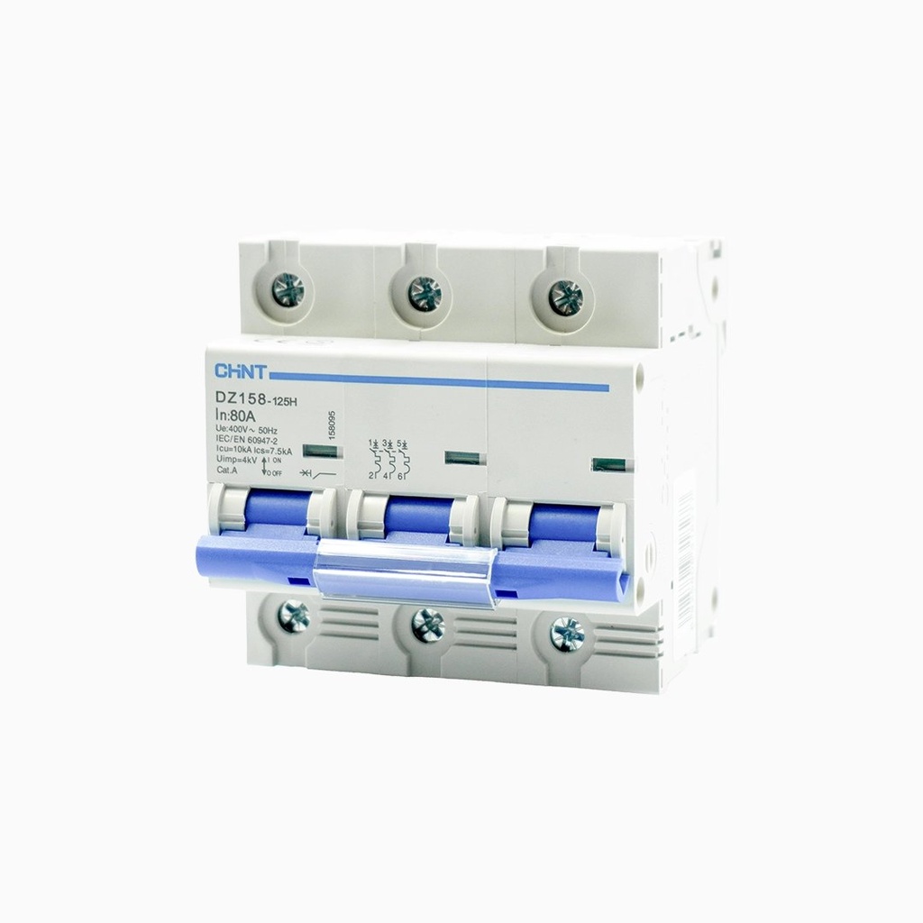 Interruptor automático 3P 80A 10kA riel DIN DZ158-125 - Chint