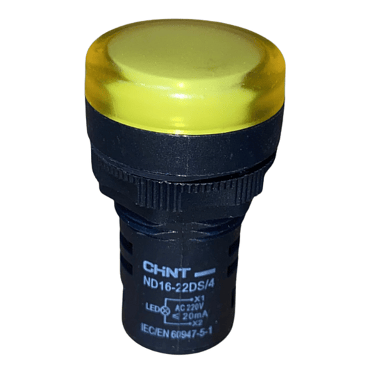 [2502029CH592719] Luz Piloto LED Amarillo 22mm 220VAC/DC ND16-22DS/4 - Chint - 2502029CH