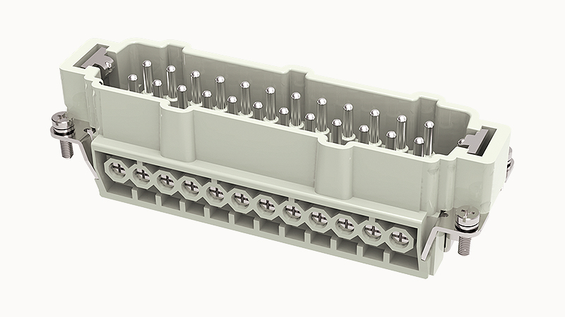 Conector Industrial Rectangular Macho 24+PE