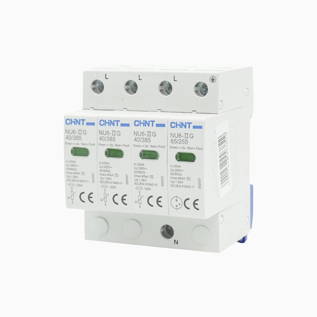 Supresor transientes NU6-II 3P 385V Imax 60kA Up 1,8kV - Chint