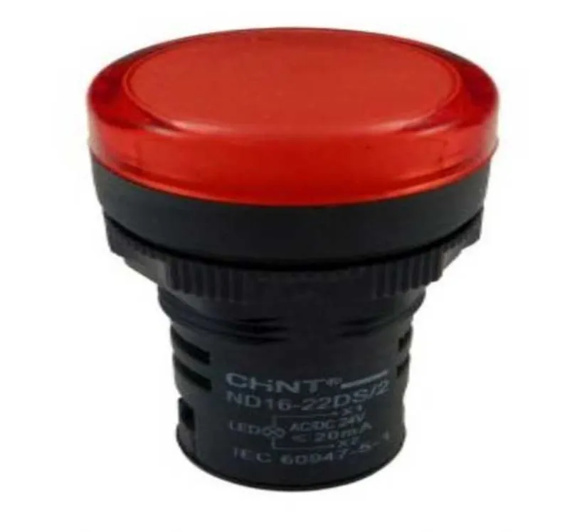 Luz Piloto LED Rojo 22MM 24VAC/DC ND16-22DS/2 - Chint - 2502022CH