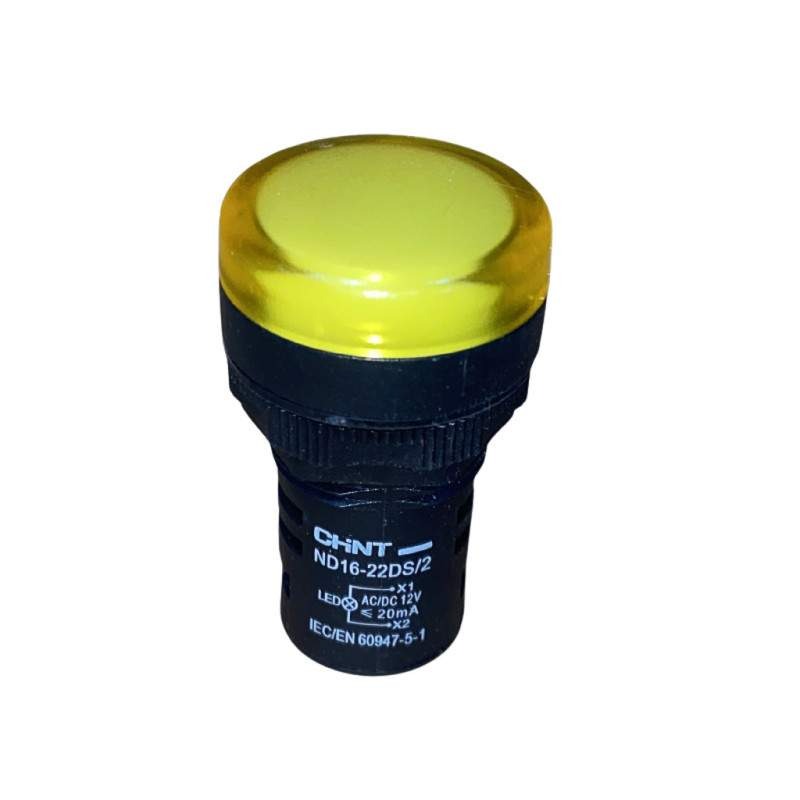 [2502027CH] Luz Piloto LED Amarillo 22mm 24VAC ND16-22DS/2 - Chint - 2502027CH