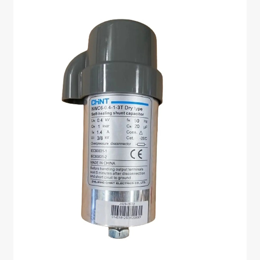 Condensador Trifásico seco botella 1kVAR 400V 50Hz - Chint - 1502040010CH