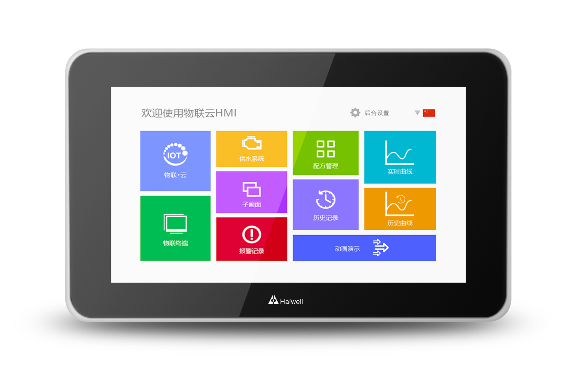 Pantalla HMI D7 PRO-W Haiwell 7" - 1024*600 HD - RFID - Video - Wi-Fi - RS485 - Ethernet