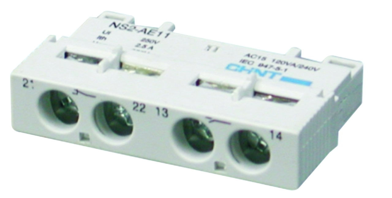 Contacto Aux. Frontal 1NA+1NC Para Guardamotor NS2 - CHINT - 09050311CH