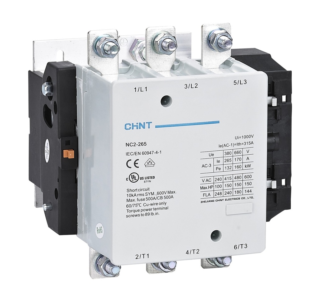 [03014008011CH236154] Contactor NC2, 400A 3P, 200KW, control 220 Vac - Chint - 03014008011CH