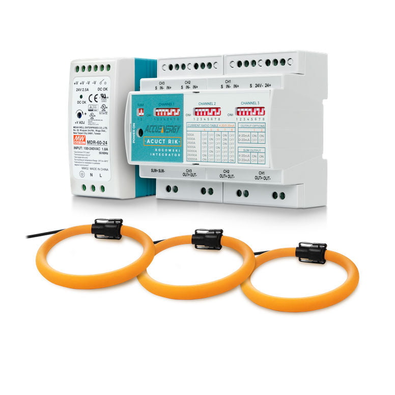 Conversor RIK Flexible Tres Canales a 4-20mA/0-20mA con bobinas RCT24 - ACCUENERGY - RIK24-mA-3