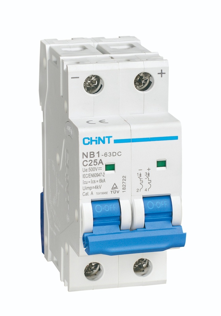 [07032202CH] Interruptor DC 2Px02A 500VDC, Curva C - Chint - 07032202CH