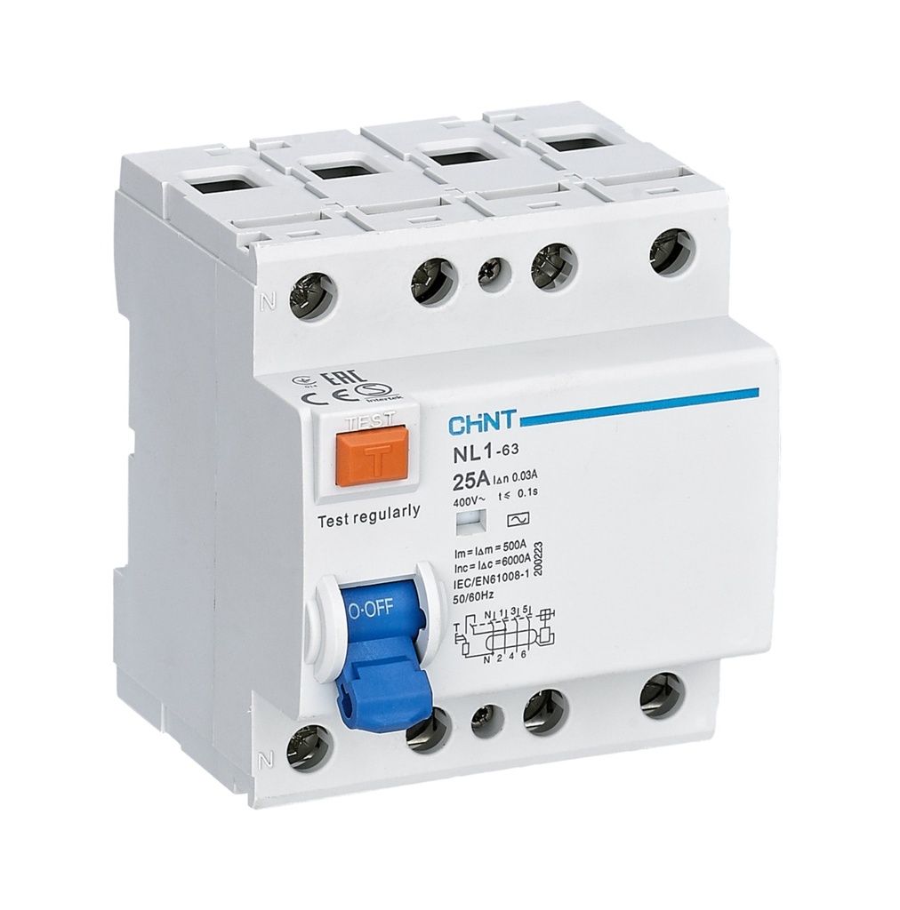 [070246330CH] Interruptor diferencial 4Px63A 300mA , RCCB NL1-Tipo AC - Chint - 070246330CH