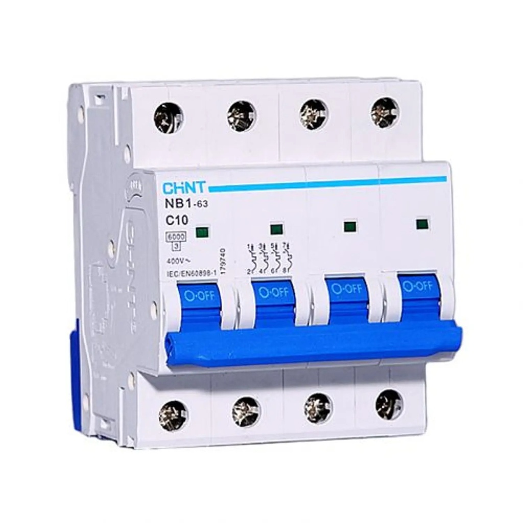 Interruptor industrial 4Px25A 10kA Curva D , IEC60947-2 - Chint - 07037425CH