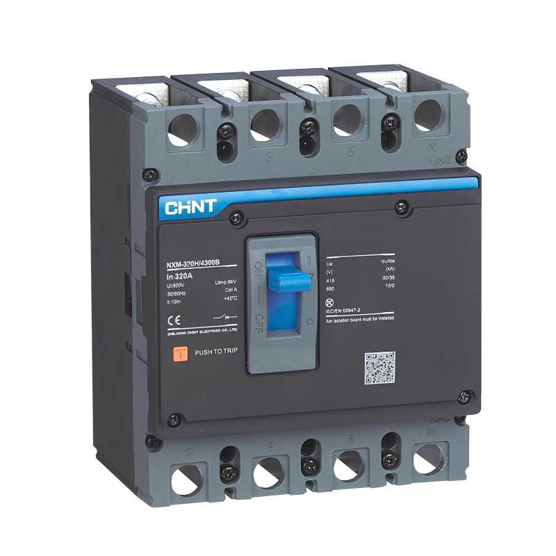 Interruptor 4P NXM-125S 80A, 415V 25kA TM0.7-1In MCCB  - Chint - 07212420080CH