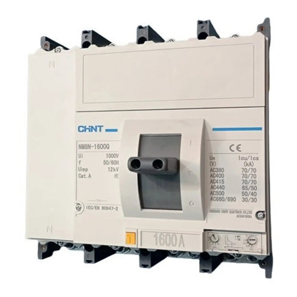 [07024071250CH] Interruptor 4P NM8N-1600Q 1250A, 415V 70kA TM0.7-1In - Chint - 07024071250CH