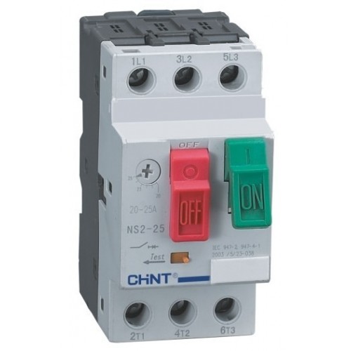Guardamotor c/tecla NS2 (reg 1.60 - 2.50A) 100kA - Chint - 09031025CH