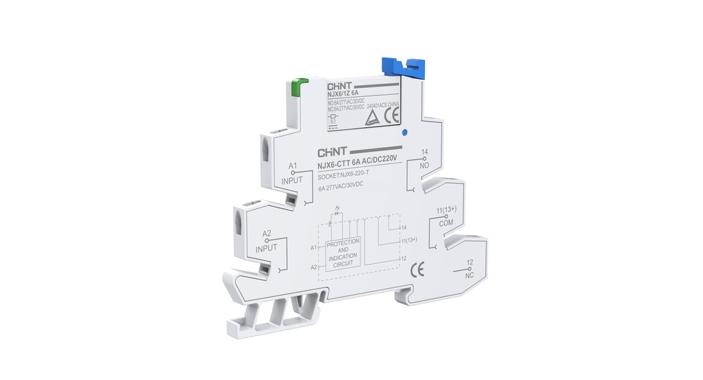 [053700110CH525369] Base Relé Interfaz 110VAC/DC 1NA 1NC NJX6 - Chint - 053700110CH