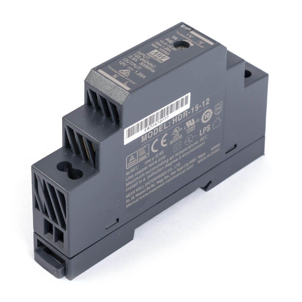 [HDR-15-24] Fuente de Poder-15VDC-0.63A-15.2W - Mean Well - Riel DIN