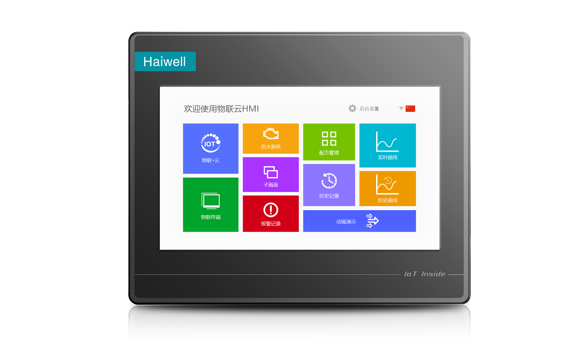 Pantalla HMI Haiwell 10.1" LCD 1024×600 4GB+512Mb LAN, USB,VOZ, MQTT