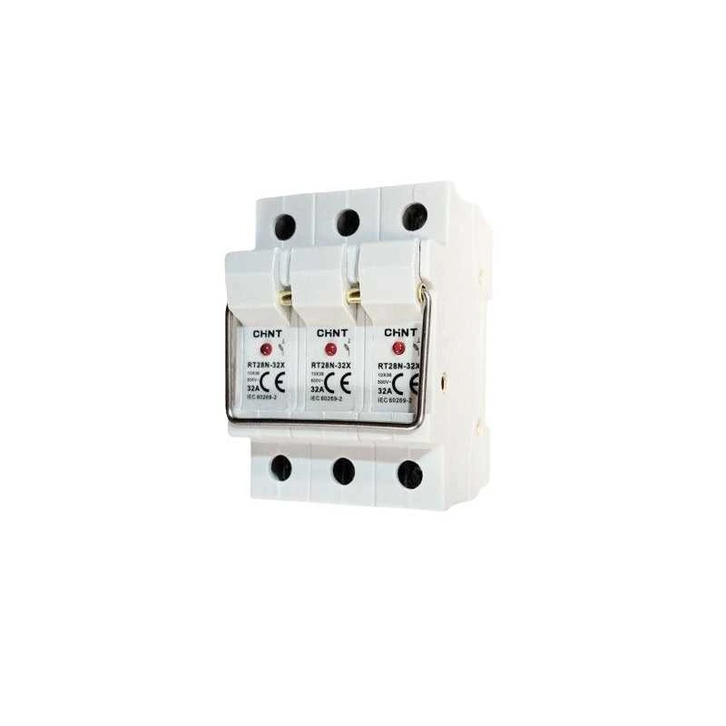 [1903313CH] Seccionador Porta fusible 400V 3P 32A Ø10x38mm c/ led - Chint - 1903313CH