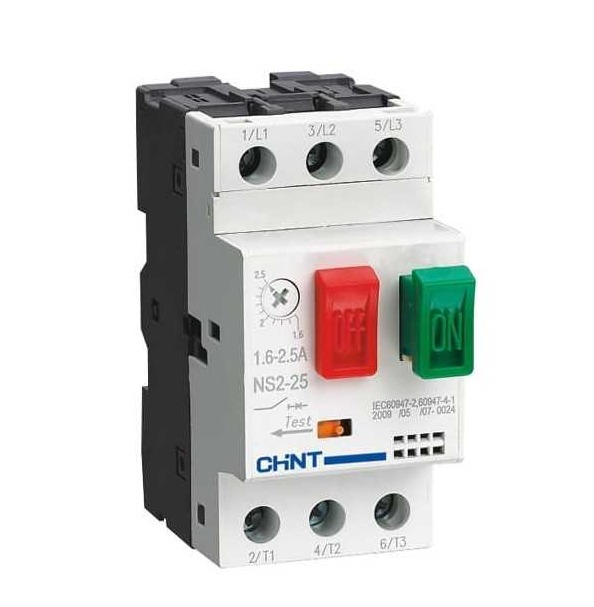 [09031630CH] Guardamotor c/tecla NS2-80B (reg 40-63A) 15kA - Chint - 09031630CH