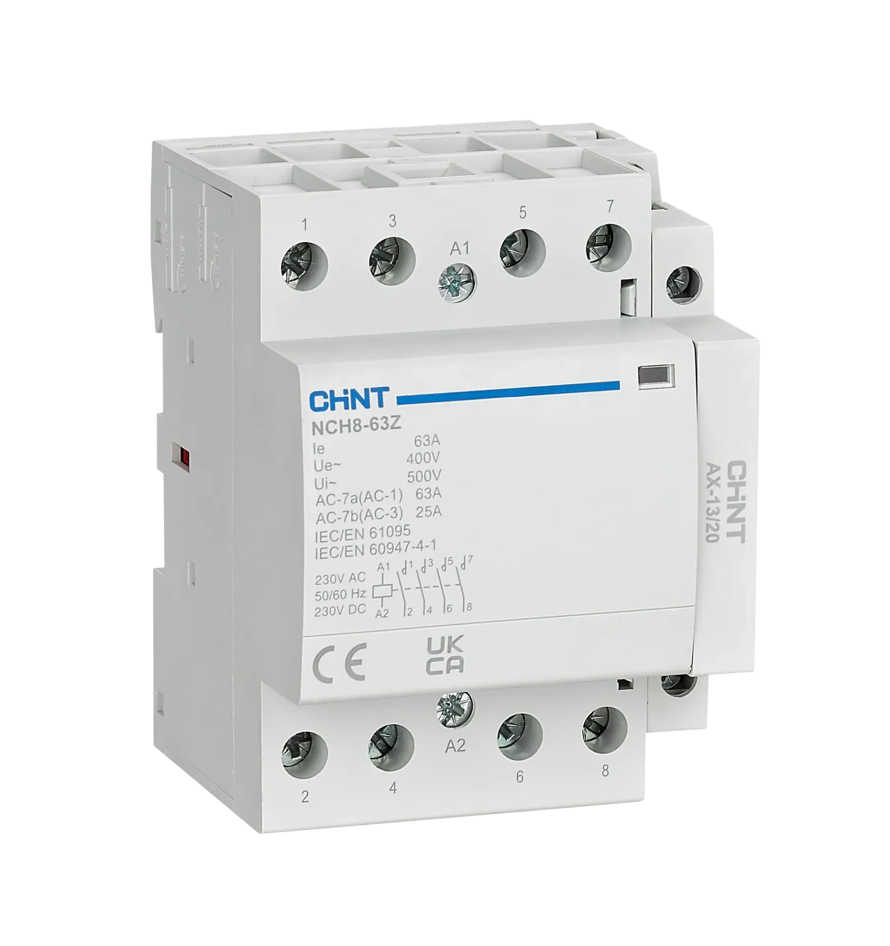 Contactor modular NCH8 230VAC 40A, 16KW AC1, 4NA - Chint - 03010006844CH