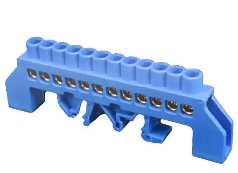 [CKE-R-PE-12P-63A] Regleta Neutro 12 Conexiones, 63A, a riel DIN - Cirkon Electric