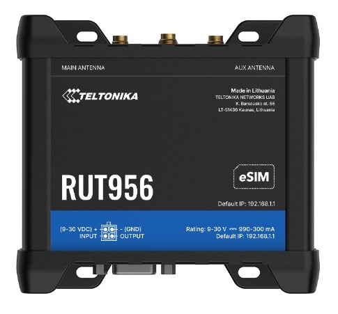 Router RUT956 Industrial Teltonika - Ethernet - Wi-Fi - 4G LTE - Dual SIM - RS232/RS485