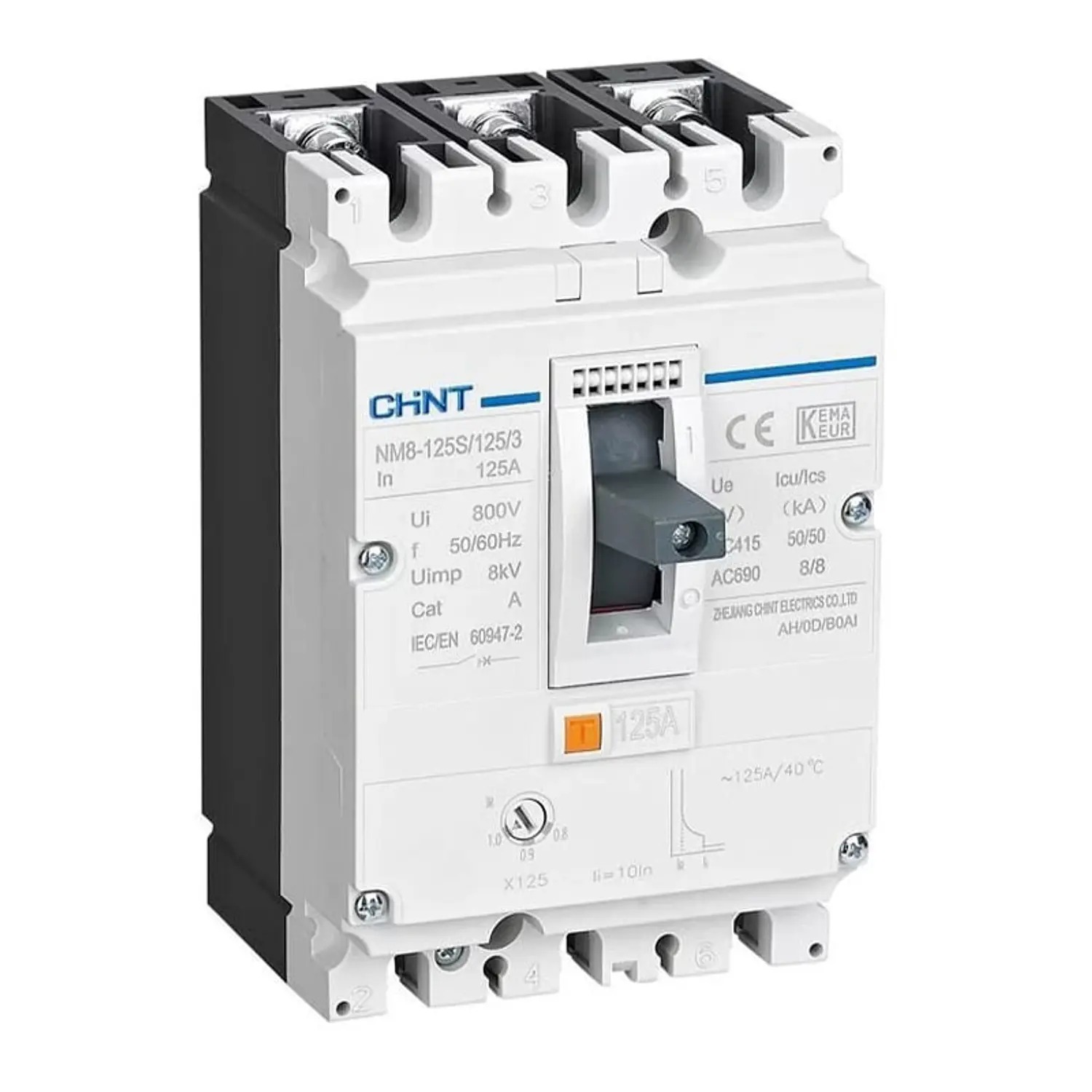 Interruptor 3P NM8N-125S 40A, 415V 50kA TM0.7-1In - Chint - 07023020040CH