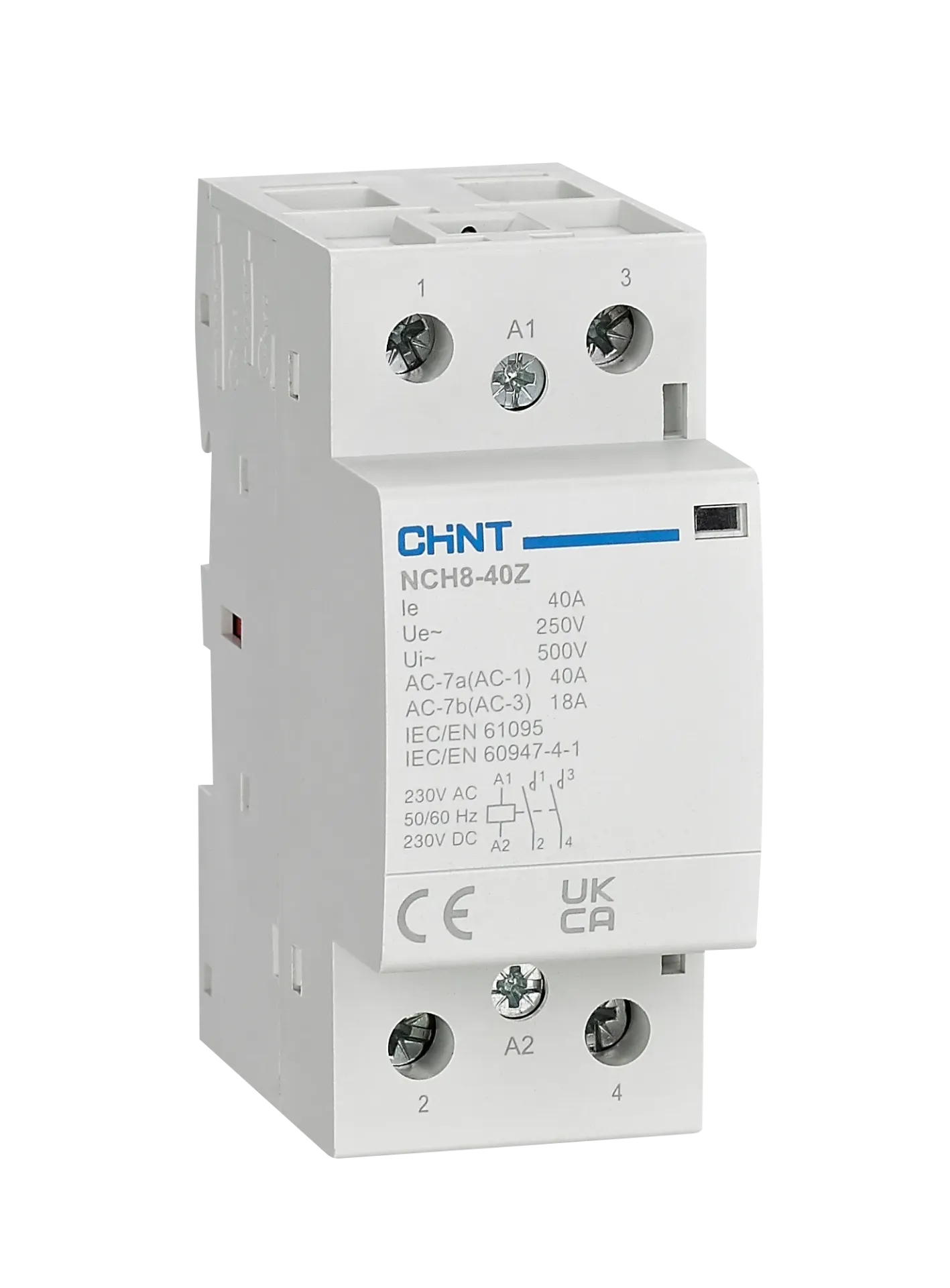 [03010406856CH] Contactor modular NCH8 24VAC/DC 40A, 4KW AC1, 2NA - Chint - 03010406856CH