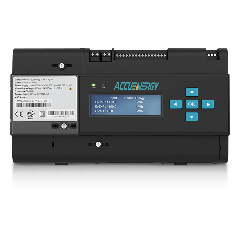 Analizador Multicanal a riel DIN Ethernet 24P monofásicos 8P - Accuenergy
