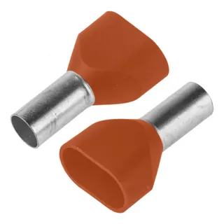 [CKE-TE4012-ORANGE] FERRUL DOBLE 4mm (12 AWG) NARANJO (100 U) - Cirkon Electric