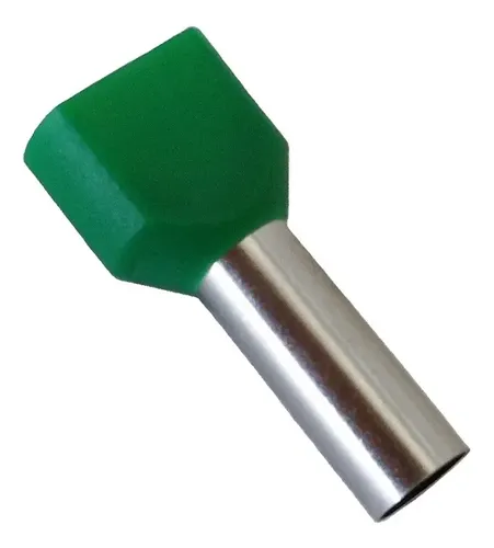 [CKE-TE6014-GREEN] FERRULE DOBLE 6mm (10 AWG) VERDE (100 U) - Cirkon Electric