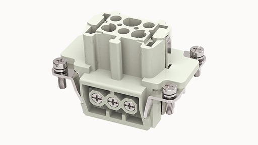 [DE-006-F] Conector Industrial Rectangular Hembra 6+PE