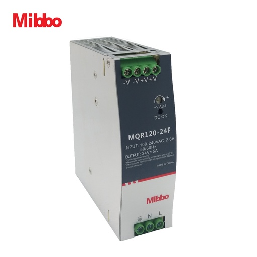 [MQR120-24F] Fuente de Poder Mibbo MQR120-24F Riel DIN 24VDC 5A 120W