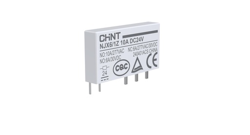 [053706024CH] Mini Relé Interfaz 1NA 1NC 6A Control 24VDC NJX6/1Z - CHINT - 053706024CH