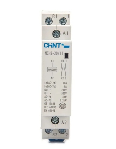 [03010006840CH] Contactor modular 230Vac 20A, 4KW AC1, 1NA+1NC - Chint - 03010006840CH
