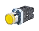 Pulsador luminoso amarillo, metalico, led 220Vac, 1NA, IP40, NP2 - Chint - 2506114CH