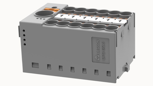 [DPD6/2.5-12P-11-00Z(H)] Repartidor Push in 12 Polos 2.5mm Gris Riel din Degson
