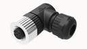 Conector Circular M12 Hembra 90º 5 Pines - Degson - PB-M12A-05P-FF-SR7001
