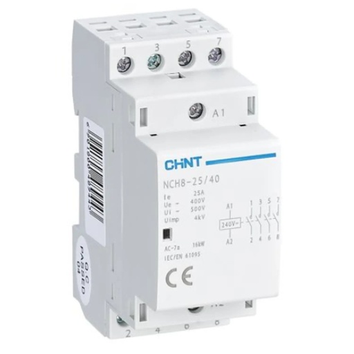 [03010006843CH256091] Contactor modular NCH8, 25A 4P, 16KW, AC1, 2NA+2NC control 230 Vac - Chint -03010006843CH